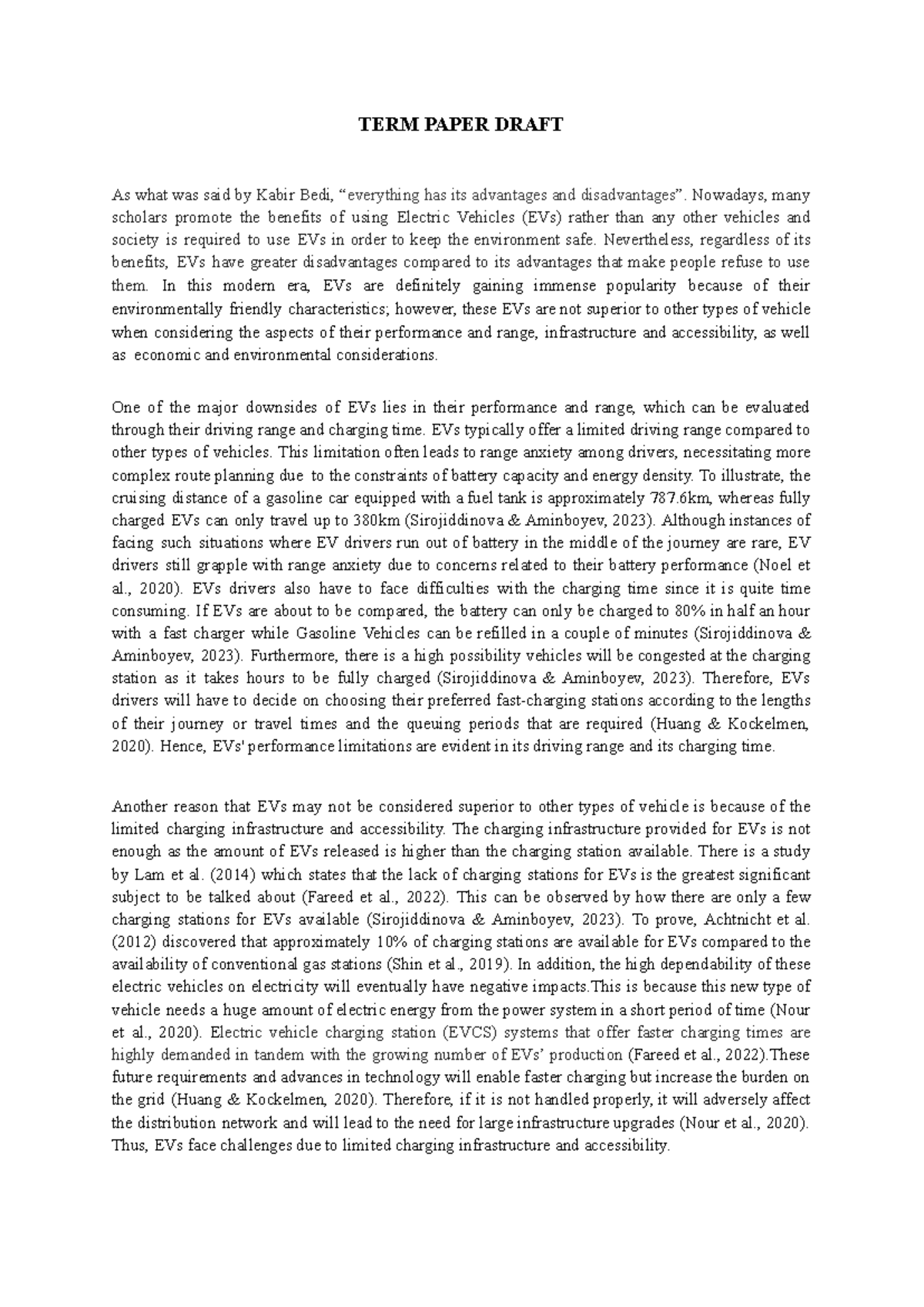 K12 Group 12 - Term Paper Draft on Electric Vehicles' Pros and Cons ...