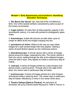 Module 2: Modernism and European Animation: Describing and ...