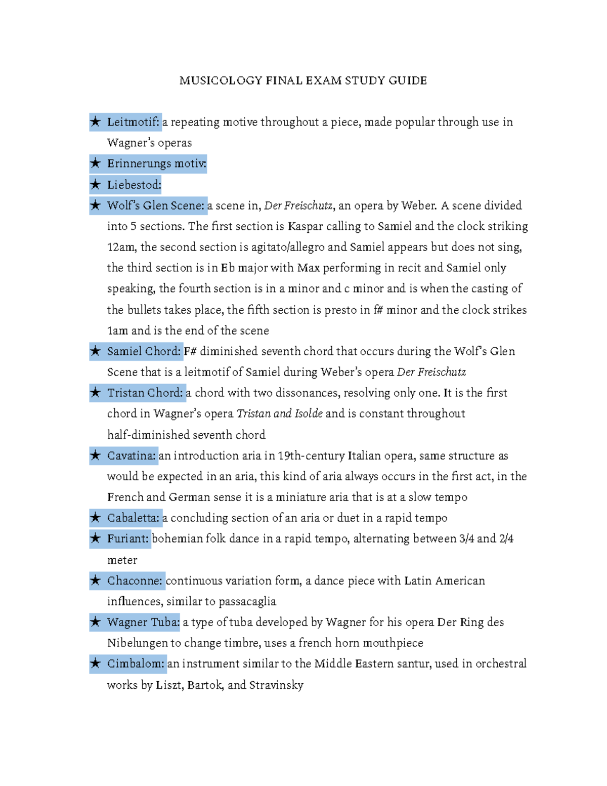 MUSICOLOGY (MUS 101) Final Exam Study Guide and Key Concepts - Studocu