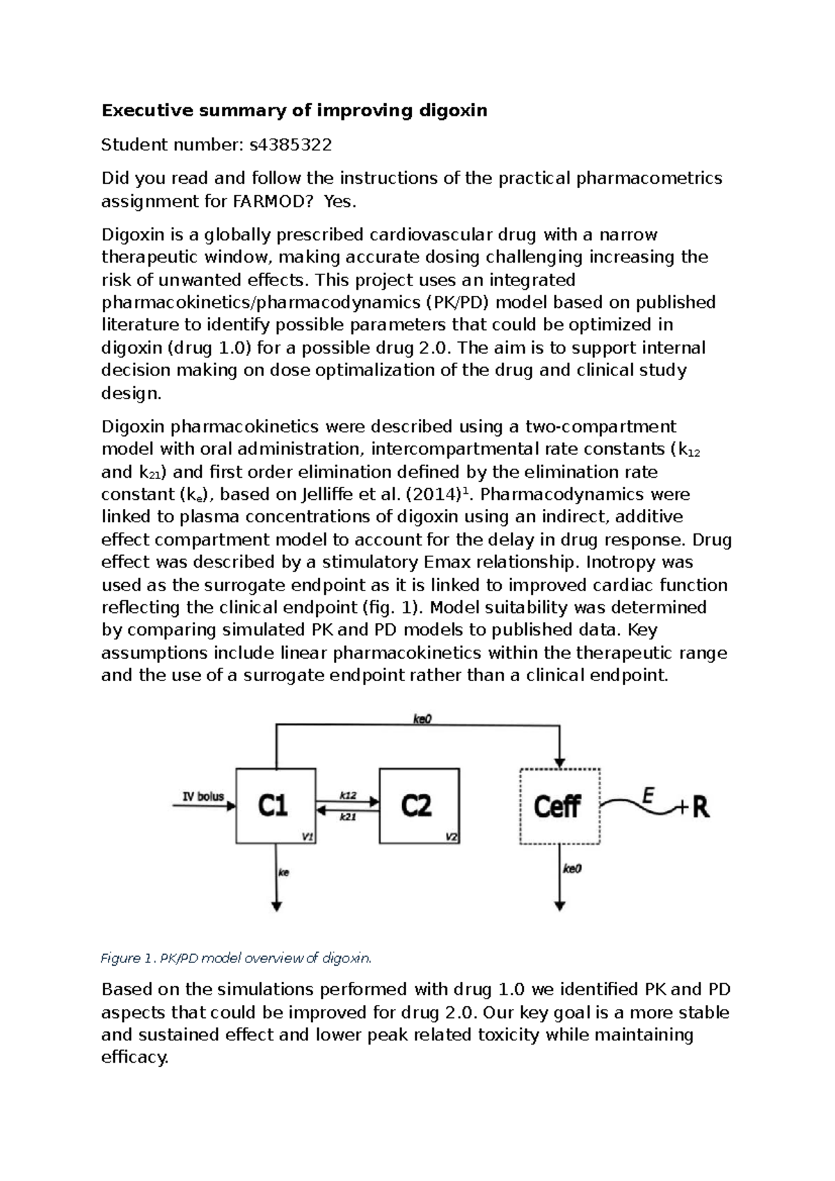 Improved Digoxin Model for FARMOD: Executive Summary for Board ...
