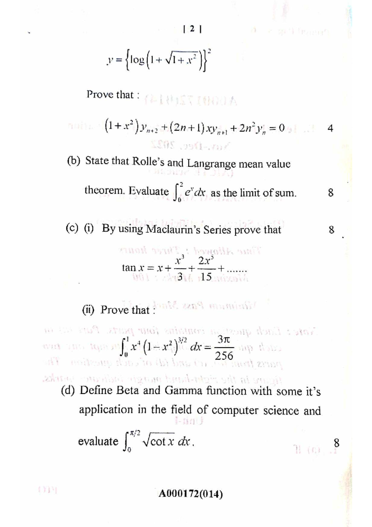 121 Math Notes: Lagrange Mean Value Theorem & Fourier Series - Studocu