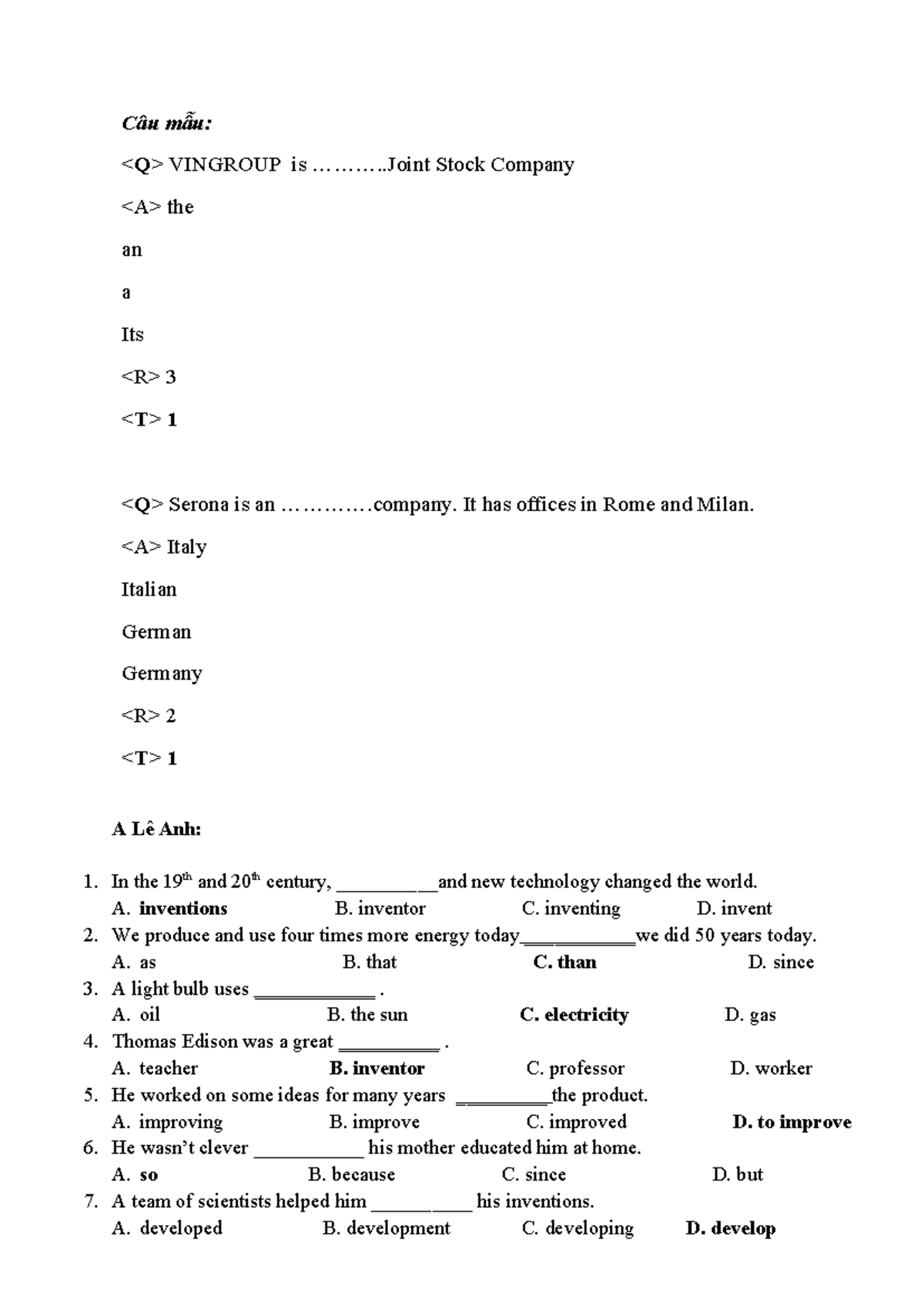 CB2 TNM-TC.LT-GUI-SV 2: Sample Questions and Answers for Exam Prep ...