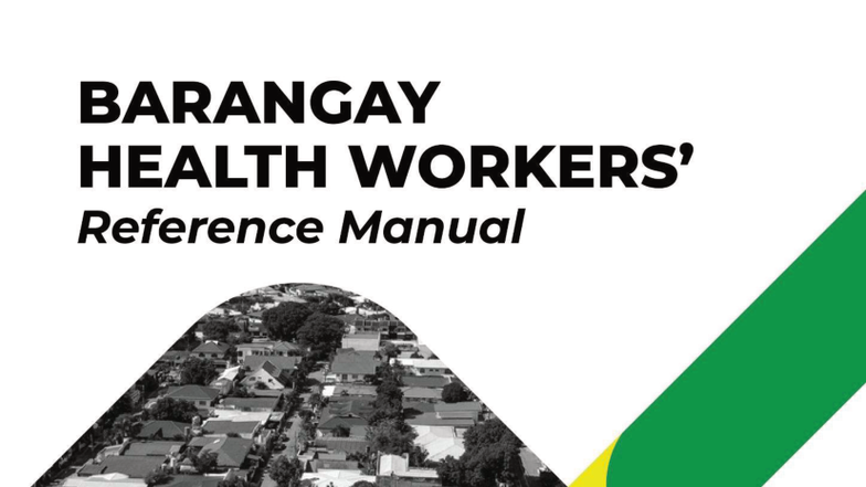 BHW Reference Manual 2022: Gabay sa Barangay Health Workers - Studocu