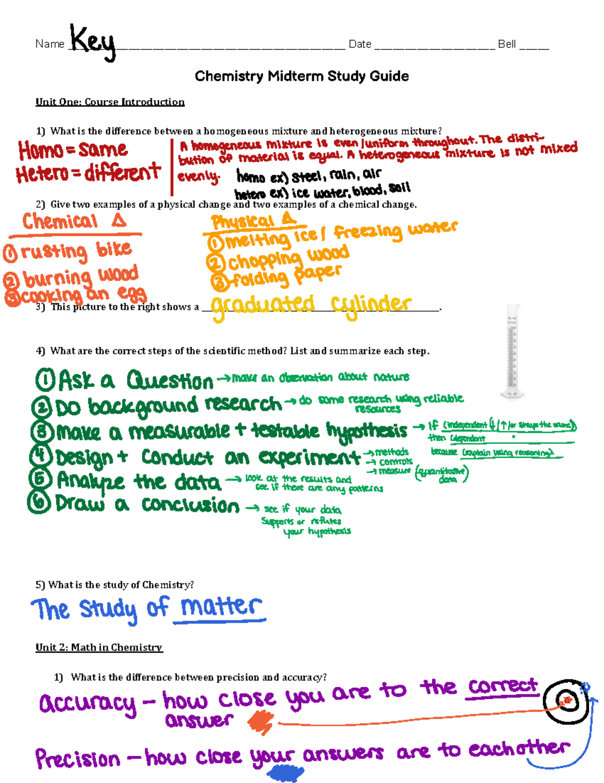 1+KEY+Chemistry+Midterm+Study+Guide+ - N ame
