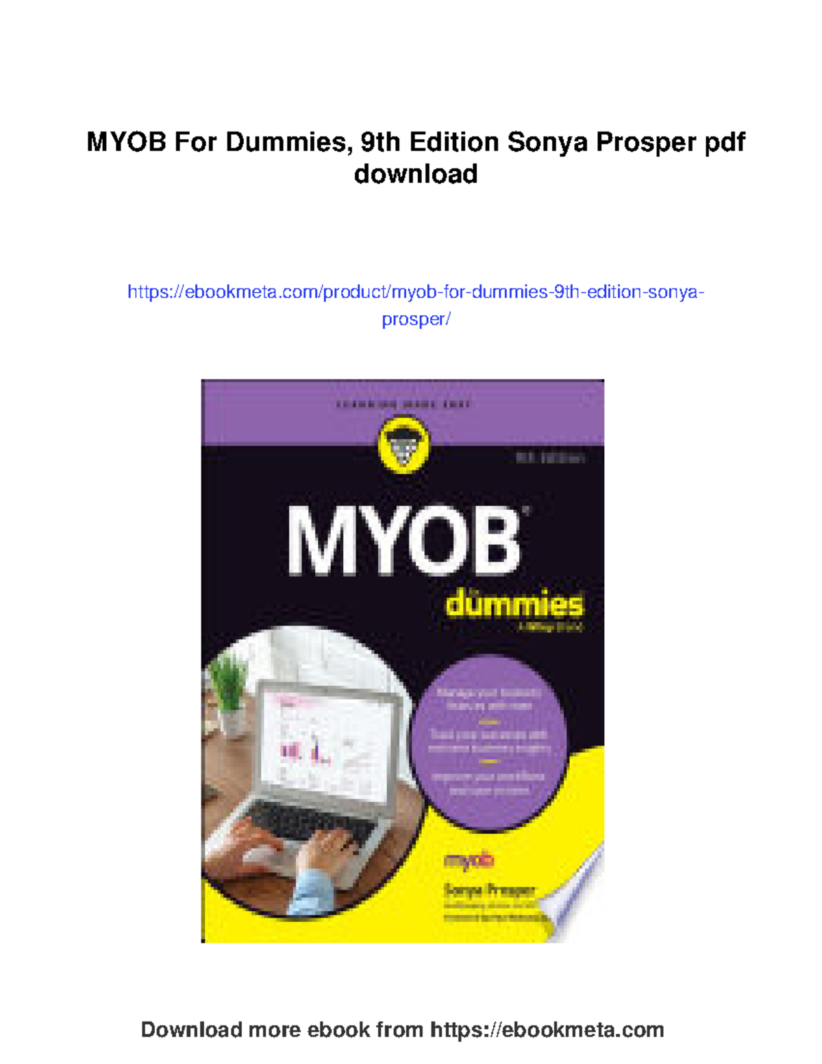 MYOB For Dummies, 9th Edition: A Comprehensive Guide to MYOB - Studocu