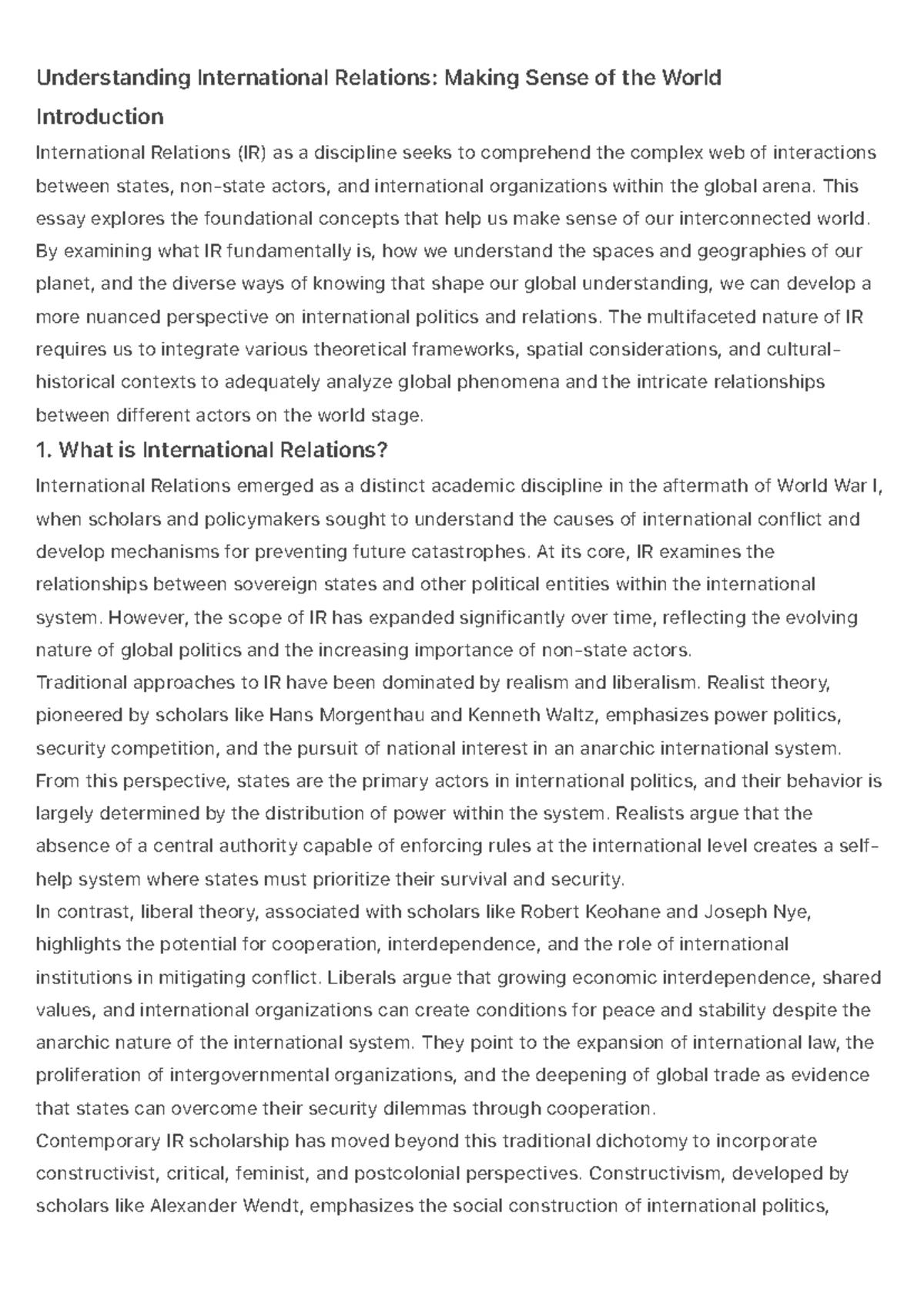 Understanding International Relations (IR) - Key Concepts Explained ...