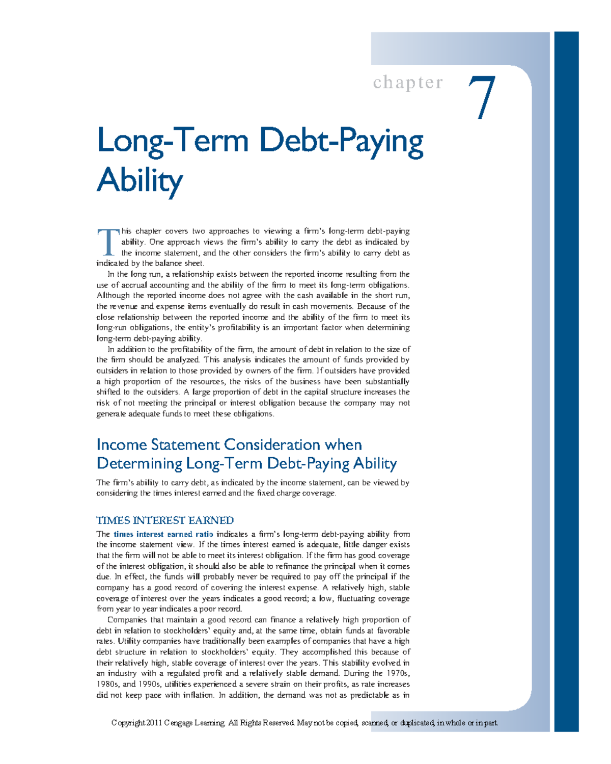 Debt Management and Long term solvency 1 - c h a p t e r Long-Term Debt ...