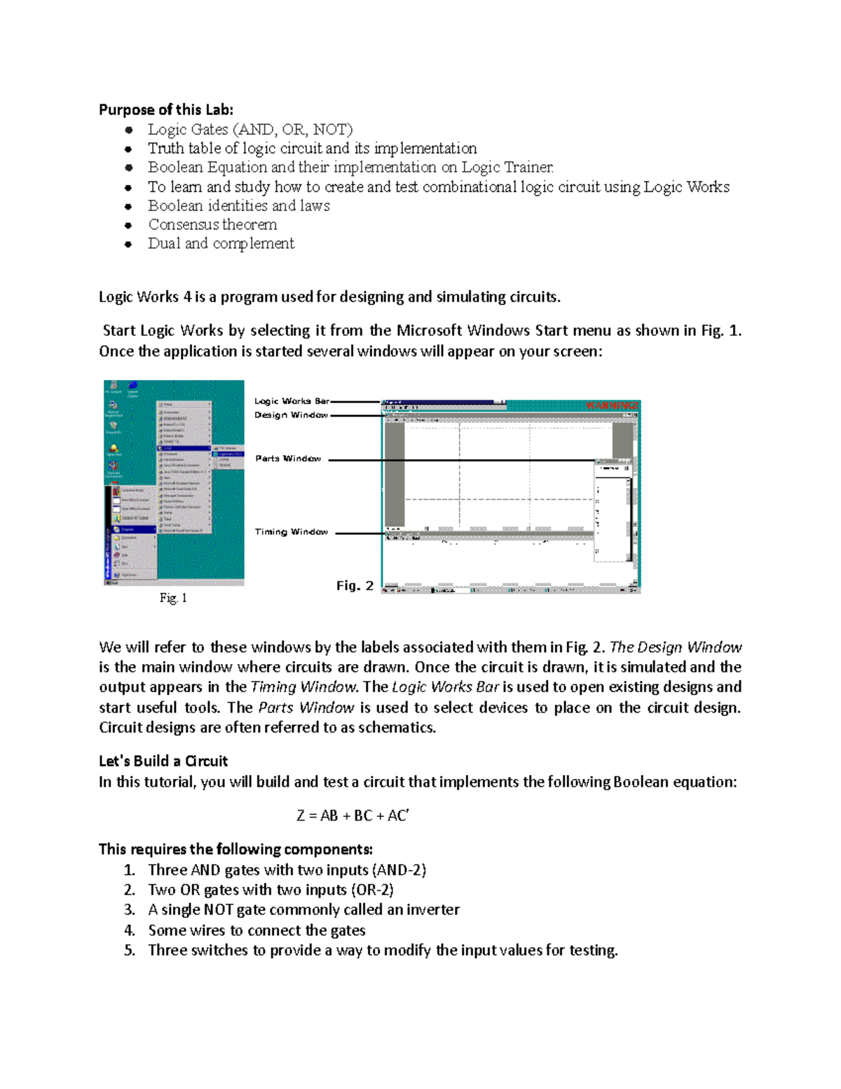 Lab Report on Logic Gates and Circuit Design (ECE-202) - Studocu