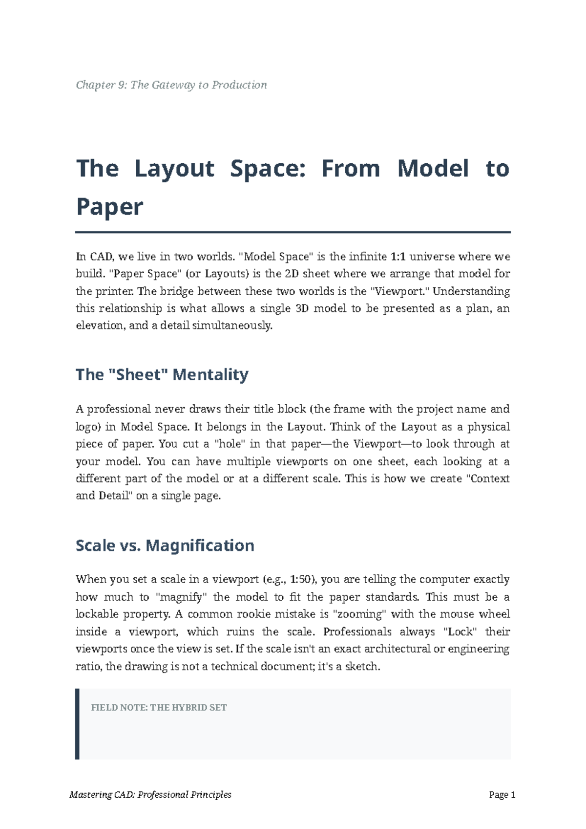 Chapter 9: The Layout Space - From Model to Paper in CAD - Studocu