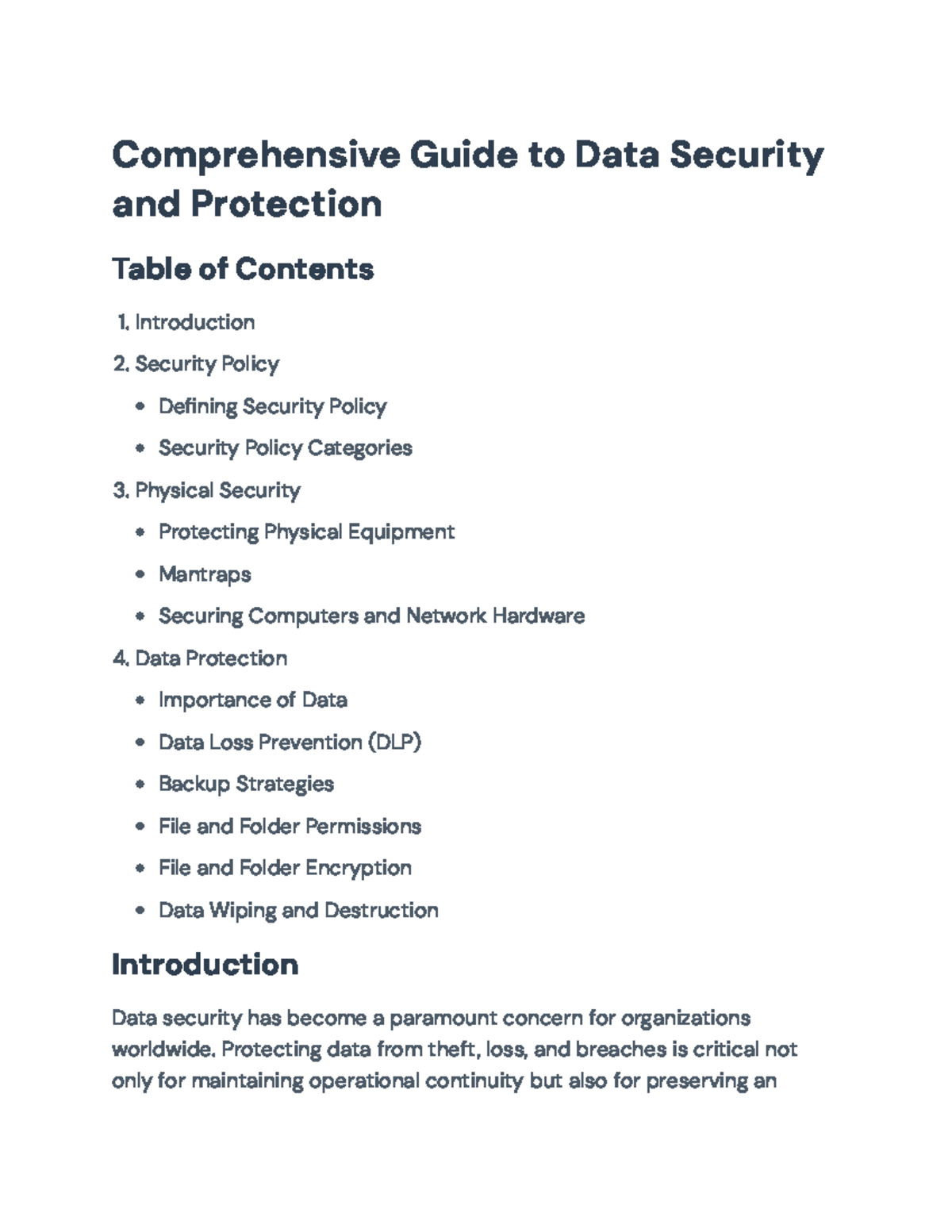 Comprehensive Guide to Data Security and Protection (CS 101 ...