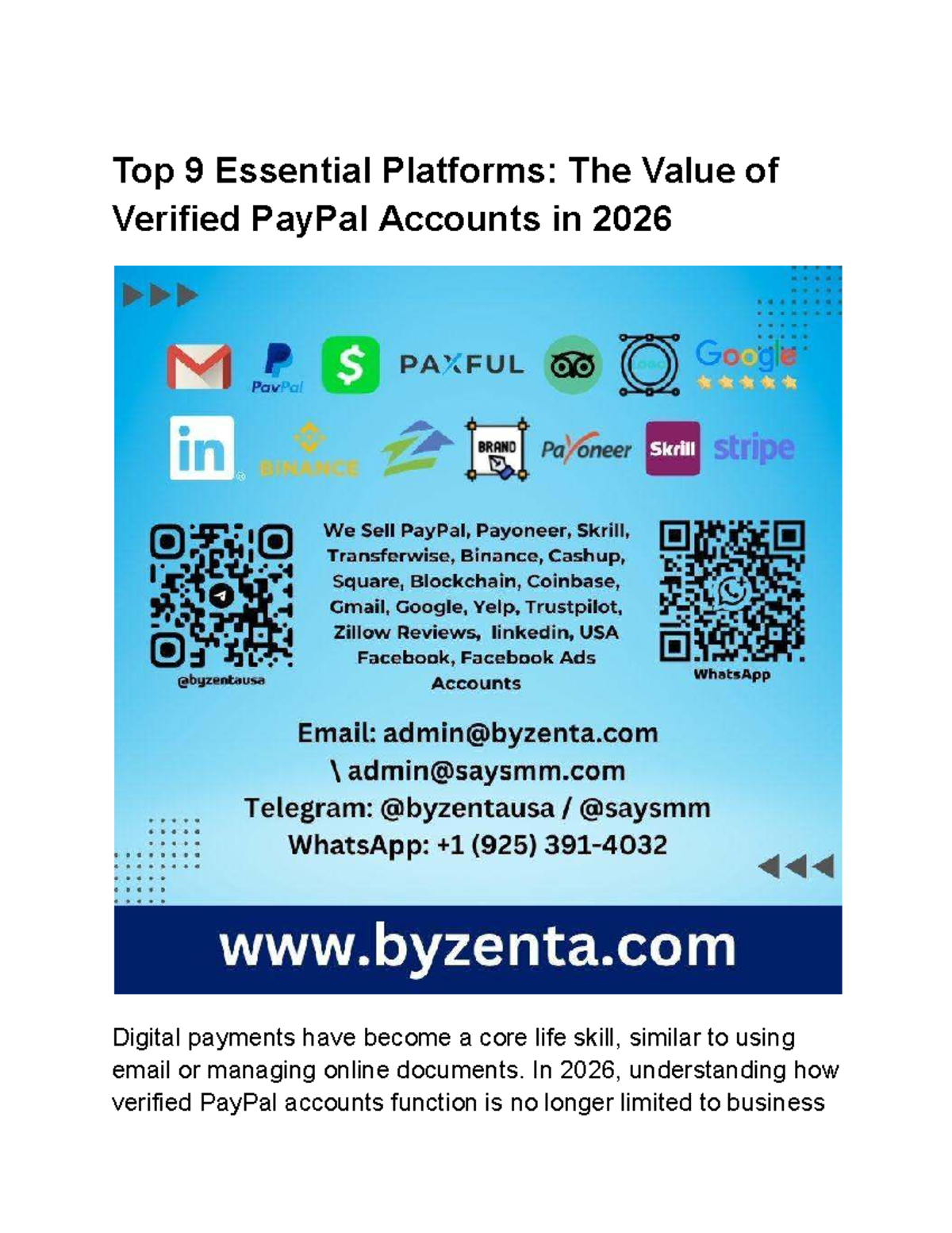Top 9 Platforms The Importance Of Verified PayPal Accounts In 2026 Thumb 1200 1553 