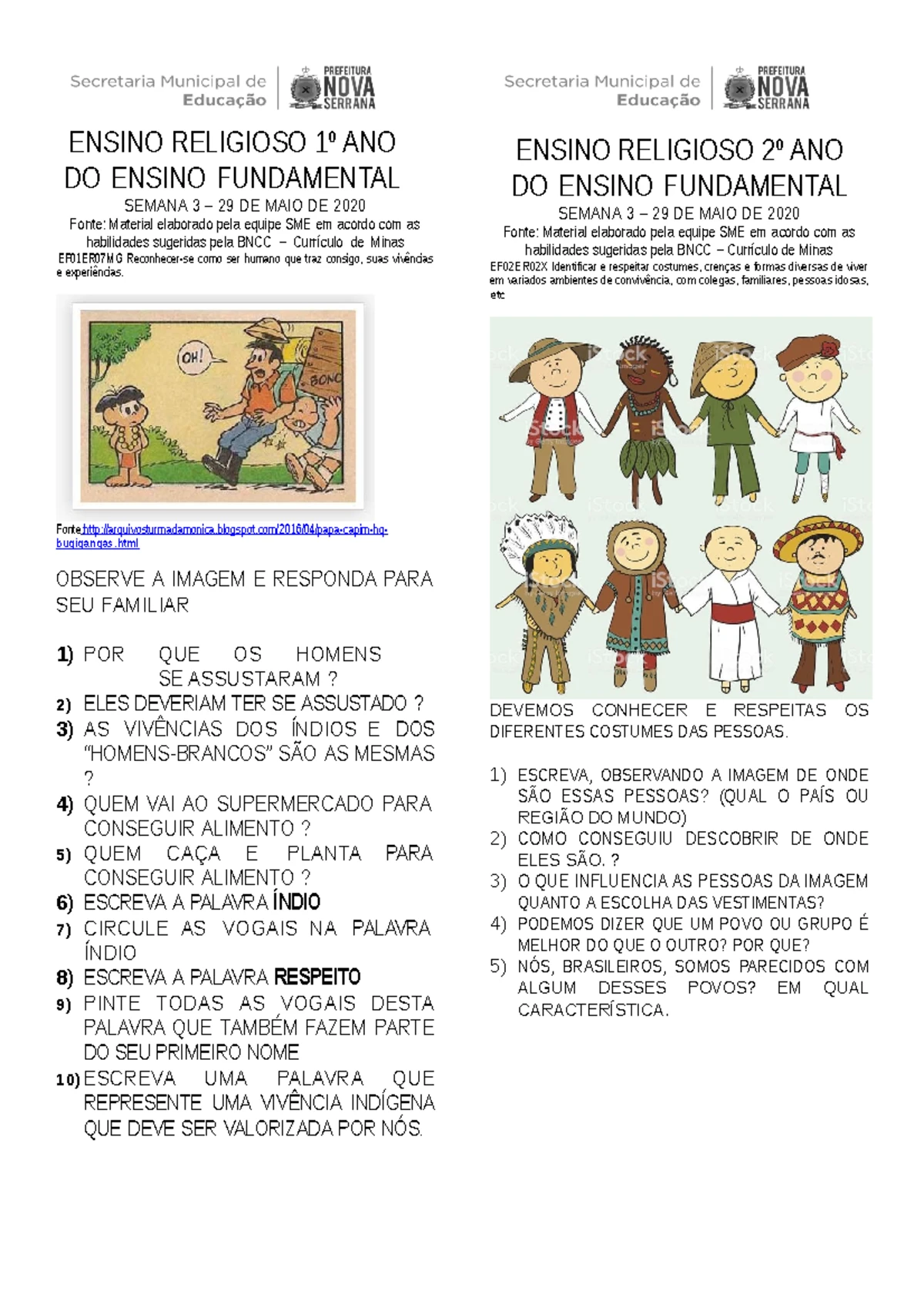 Plano de Aula - Ensino Religioso 8º Ano 1º Bimestre - Studocu