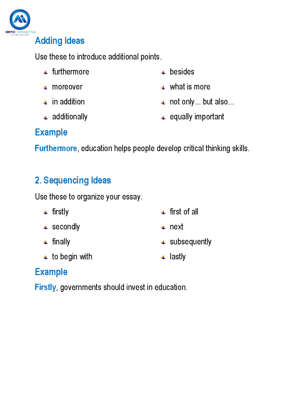 Writing Connectors: Teacher's Notes for Effective Essay Structuring ...