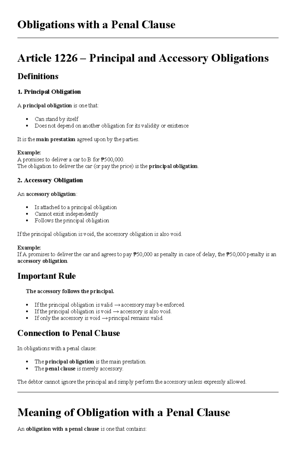 5.LEC-Obligations with a Penal Clause: Principal and Accessory ...