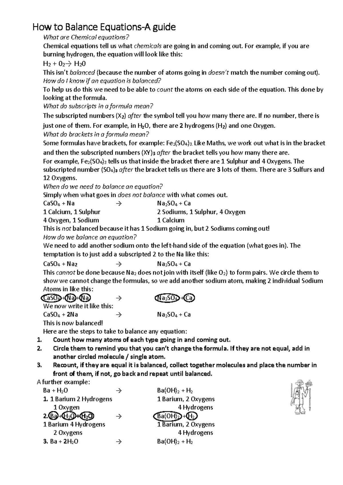 Balancing Chemical Equations Guide (CHEM 101) - Studocu