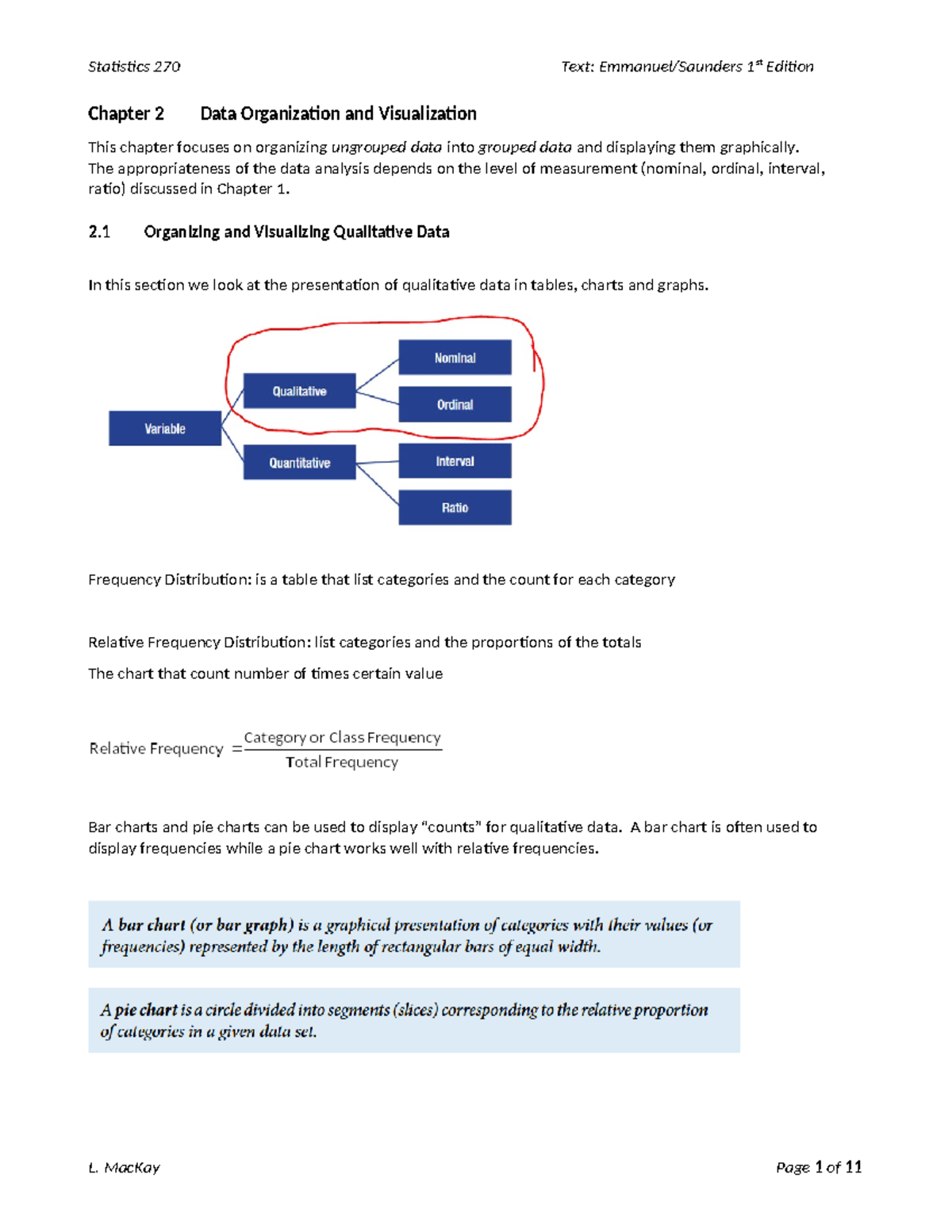 Chapter 2 Data Organization and Visualization - STAT - Studocu