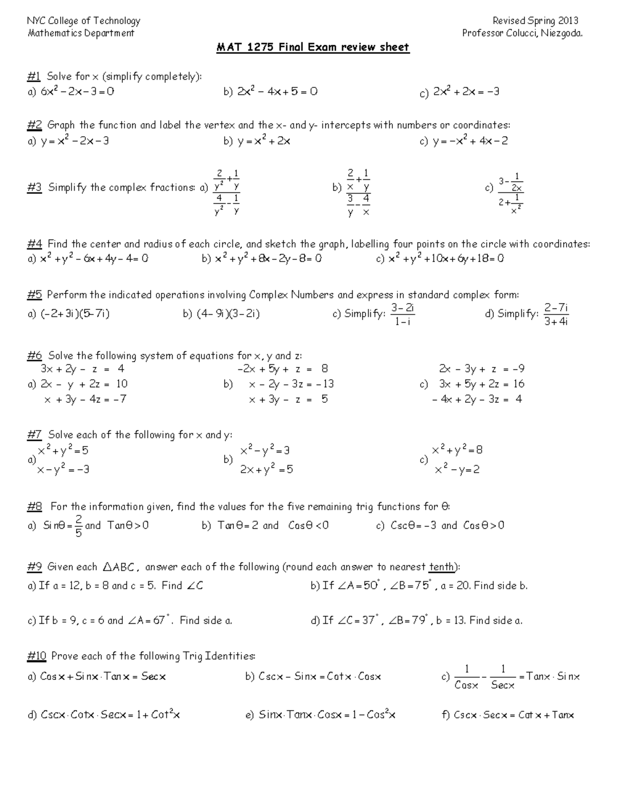 1494626549-1275 Review-Sheet-2017 - NYC College of Technology Revised ...
