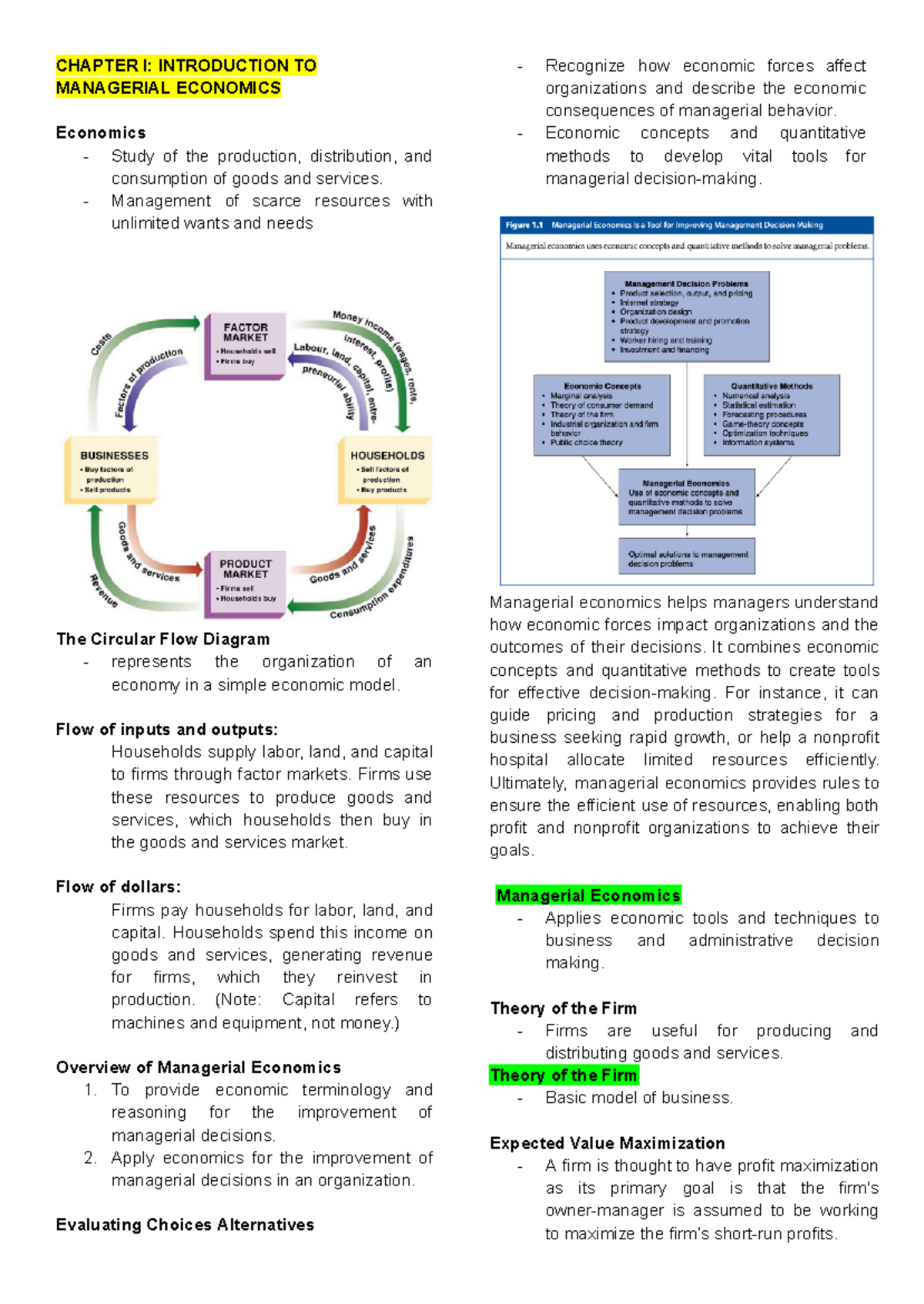 Managerial Economics (ECO 101): Comprehensive Study Guide and Overview ...