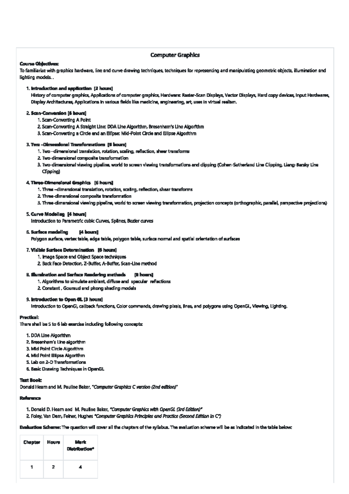 computer graphics - Computer Graphics Course Objectives: To familiarize ...