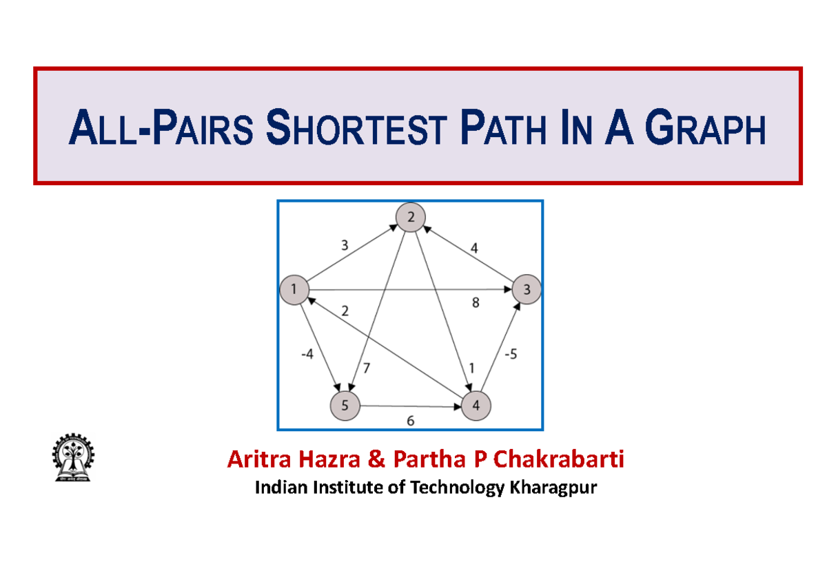 All-Pair Shortest Paths Algorithm: A Comprehensive Study (CS 500) - Studocu