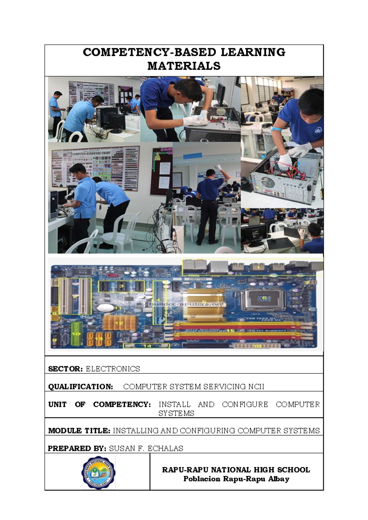 CSS NCII - CBLM for Installing & Configuring Computer Systems - Studocu