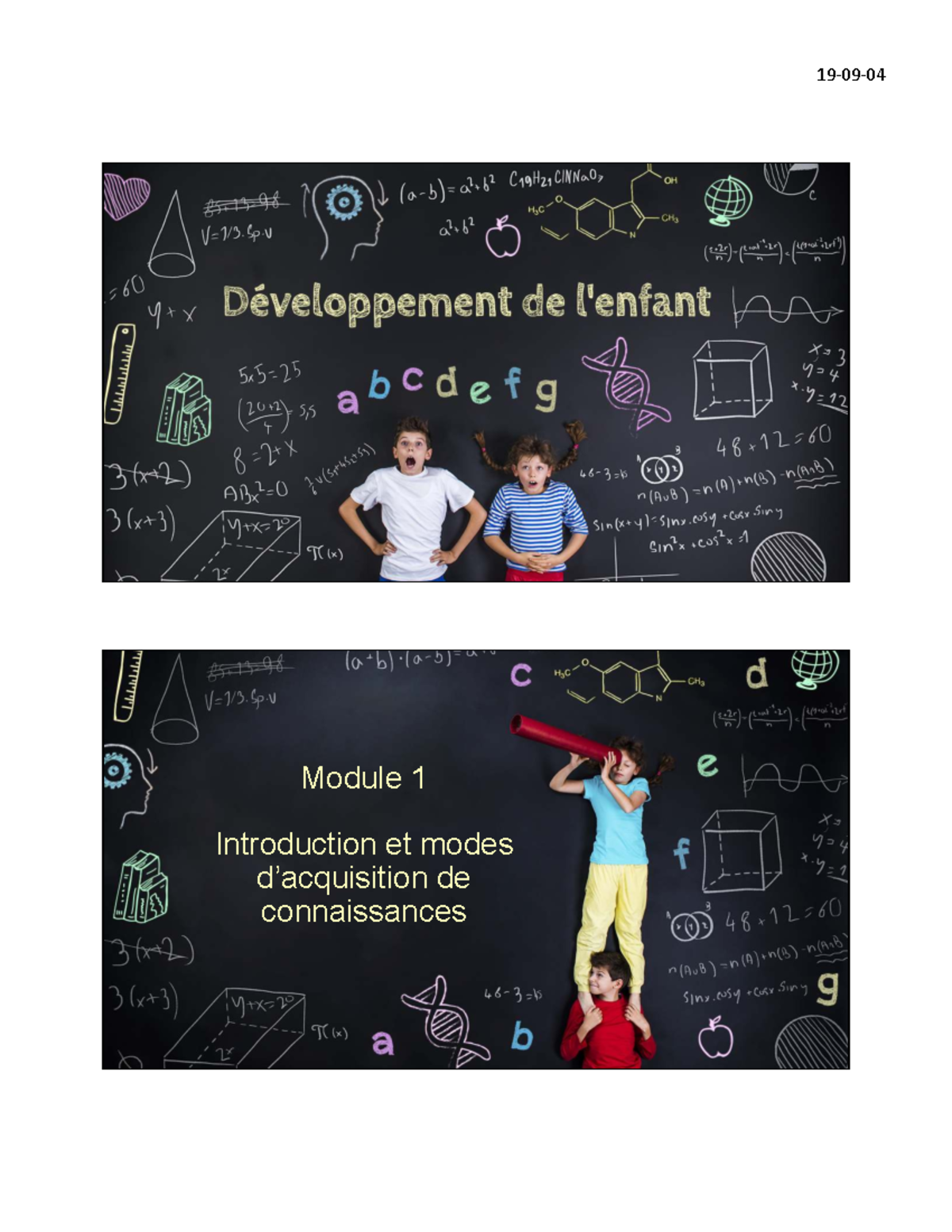 Cours 1 - Annoté - Développement de l'enfant - Module 1 Introduction et ...