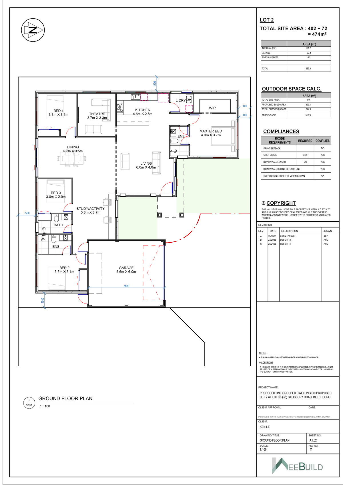 Ground Floor Plan for Proposed Lot 2 - Rev C1 - Studocu