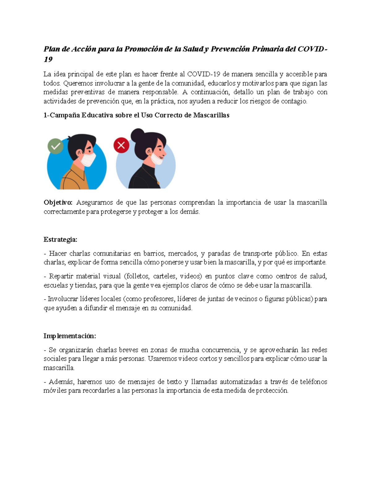 Plan de Acción COVID-19: Promoción de Salud y Prevención Primaria - Studocu