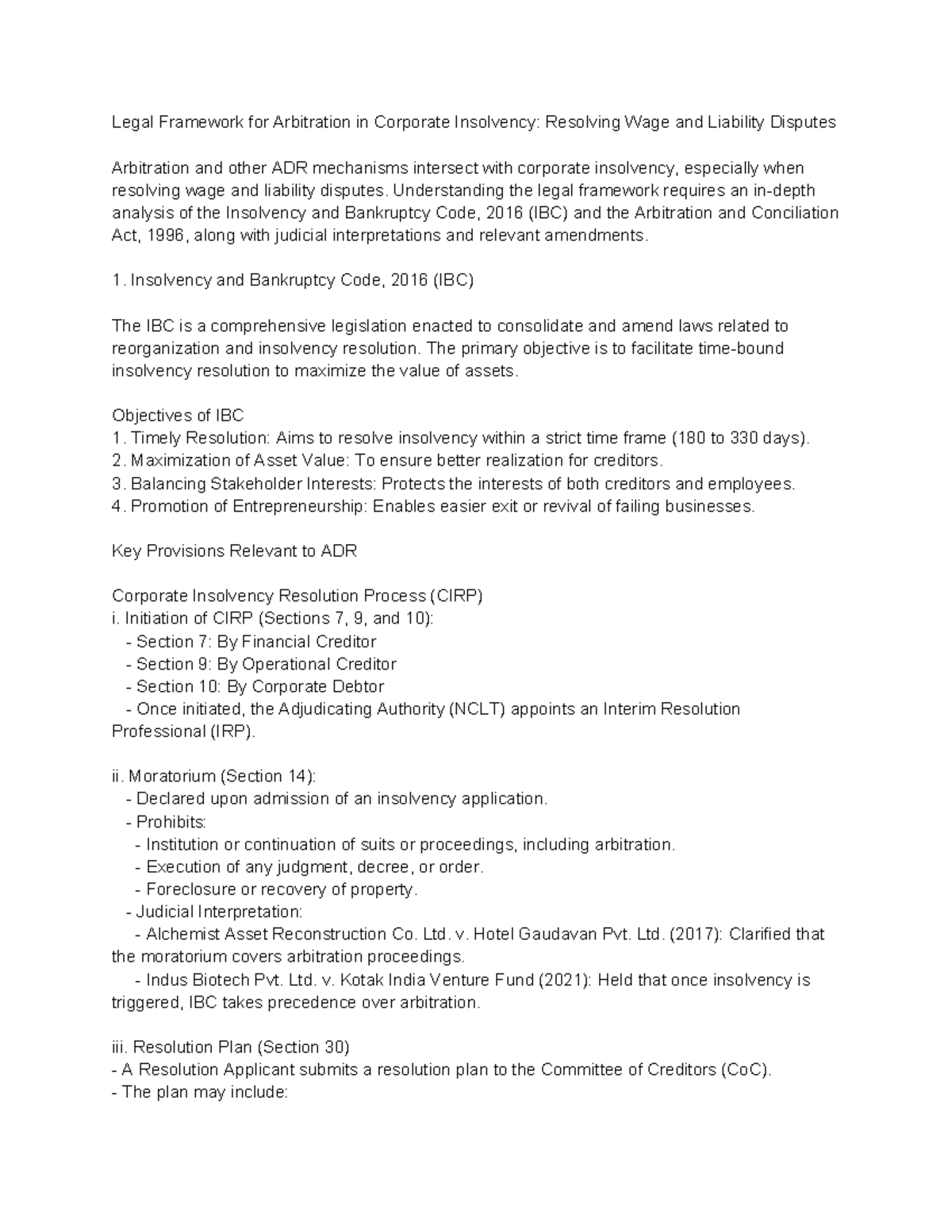 Legal framework - analysis - Legal Framework for Arbitration in ...