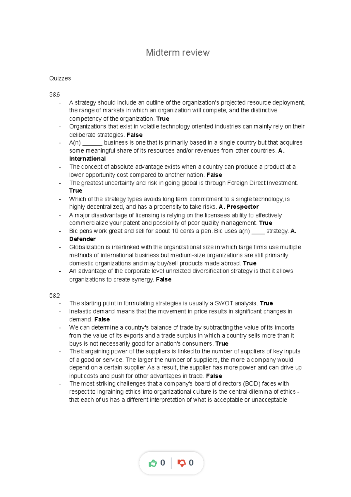 Midterm-review-sten-1000 - Midterm review Quizzes 3& - A strategy ...