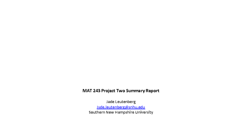MAT243 Project 2: Basketball Team Performance Analysis Report - Studocu