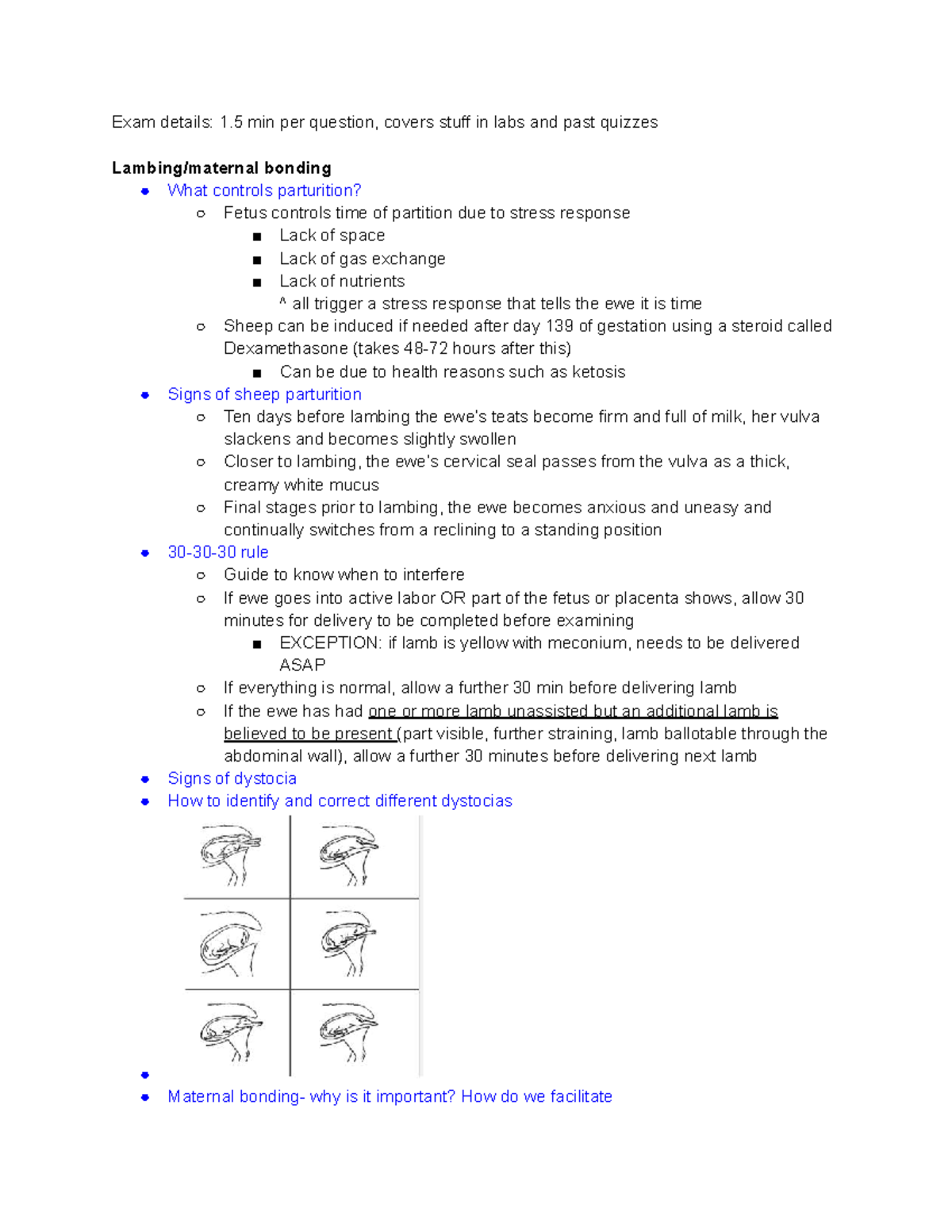Sheep Management Final Exam Review - Studocu