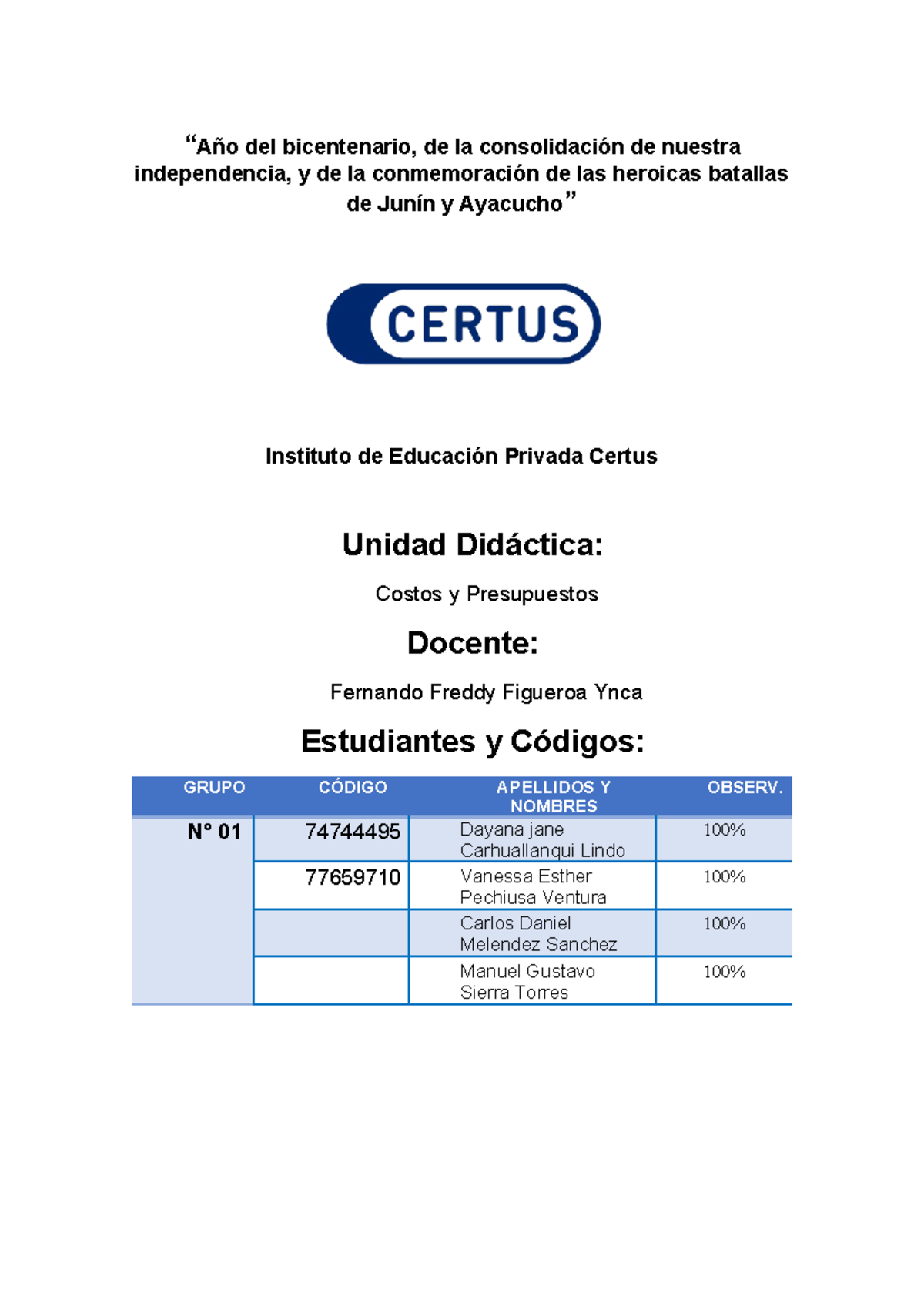AA1 - Análisis de Costos y Presupuestos de la Empresa - Studocu