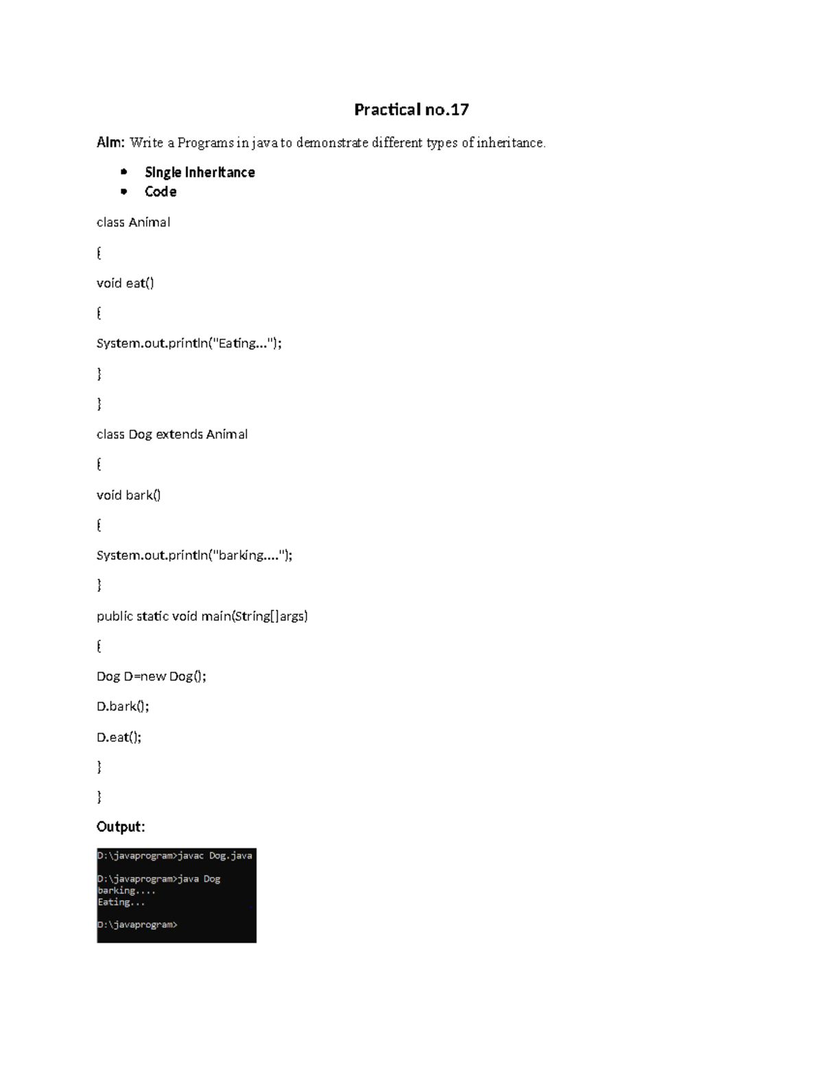 Practical Java Inheritance Examples and Concepts (JAVA 1-1) - Studocu