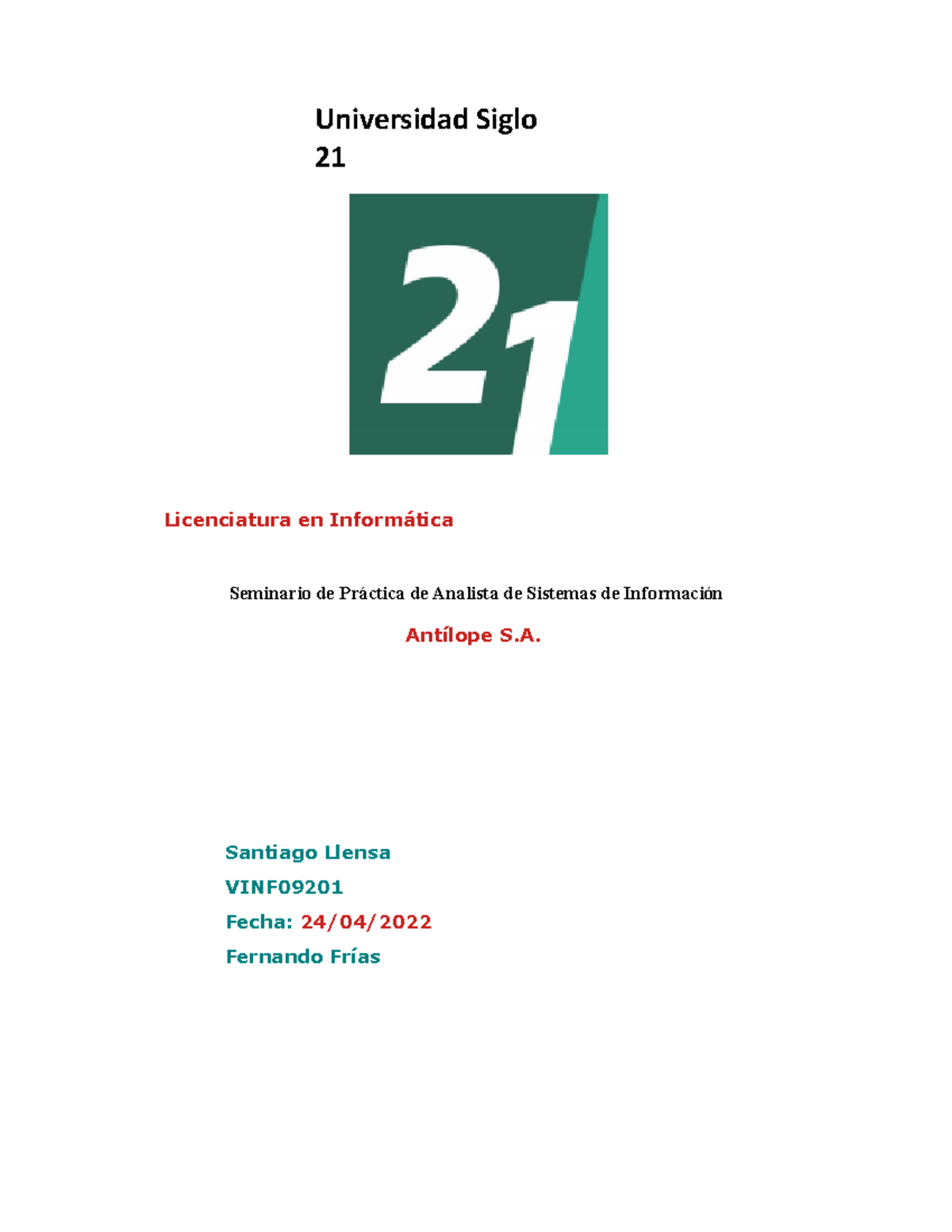 Trabajo Práctico N°1: Seminario de Práctica en Informática VINF - Document Preview