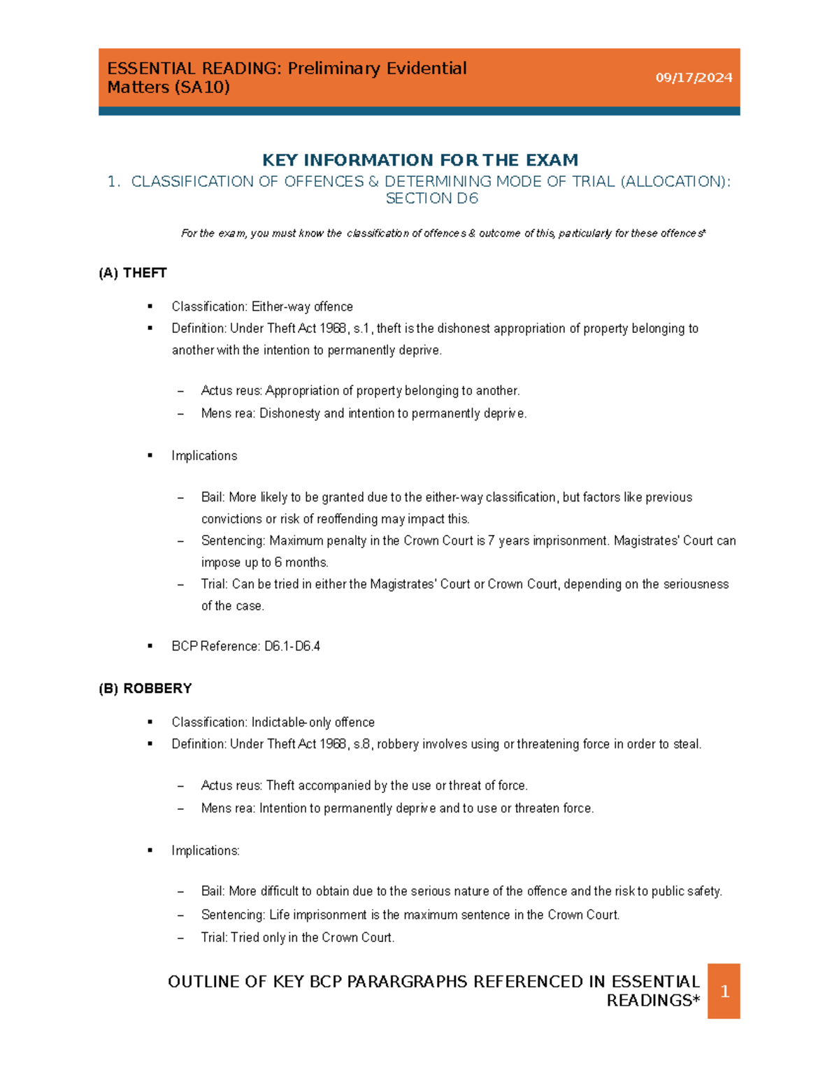 Essential Reading notes (BPC references) - Topic 1 - Week 09:16:2024 ...