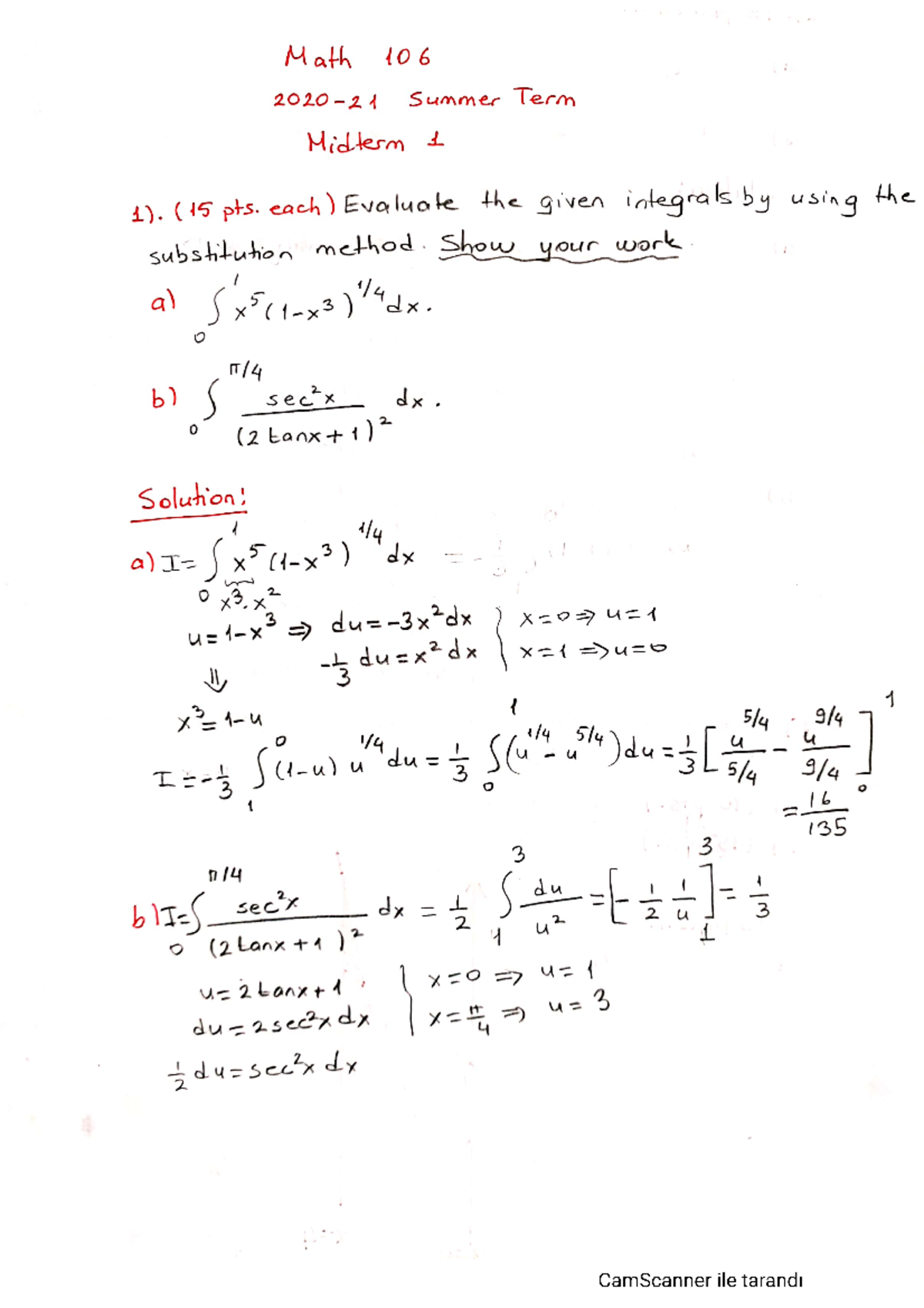 MATH 106 2020-21 Summer Midterm 1 Solutions - Math 106 Summer Term ...