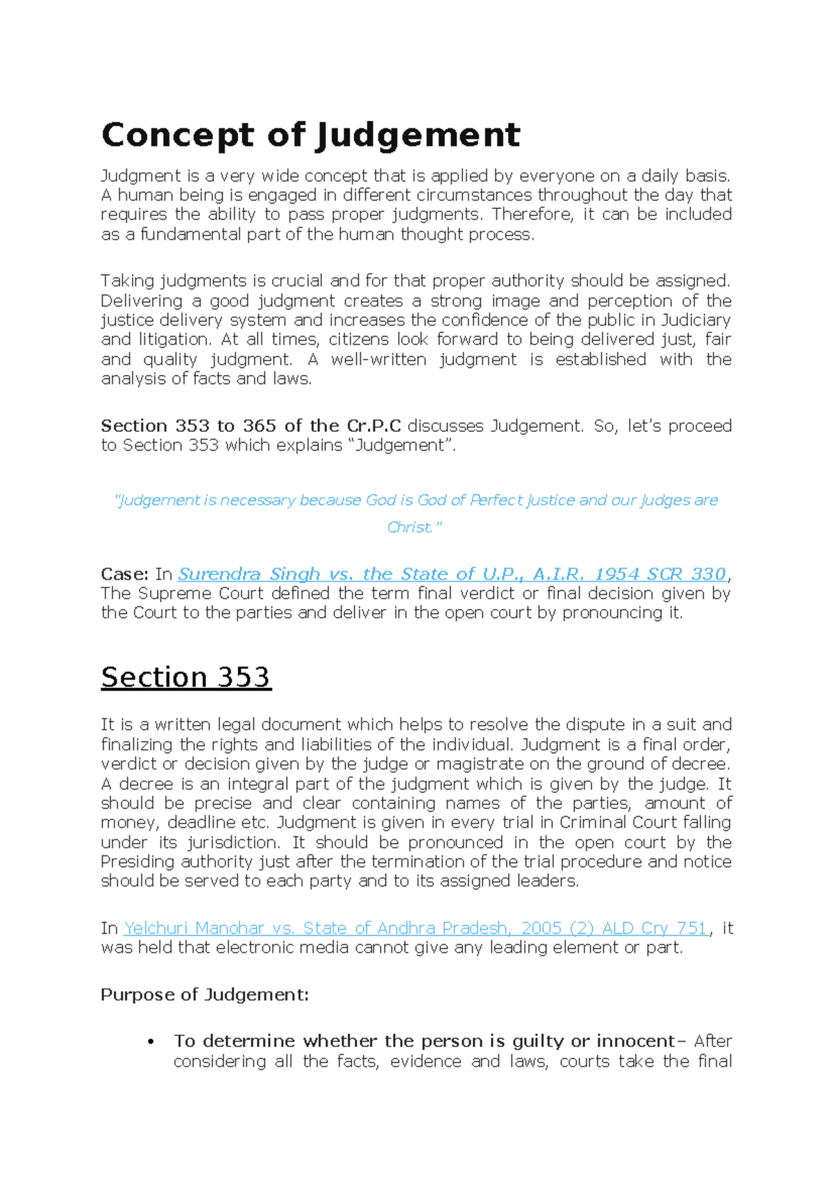 Judgment Concepts and Sections in Cr.P.C: An Overview for Legal Studies ...