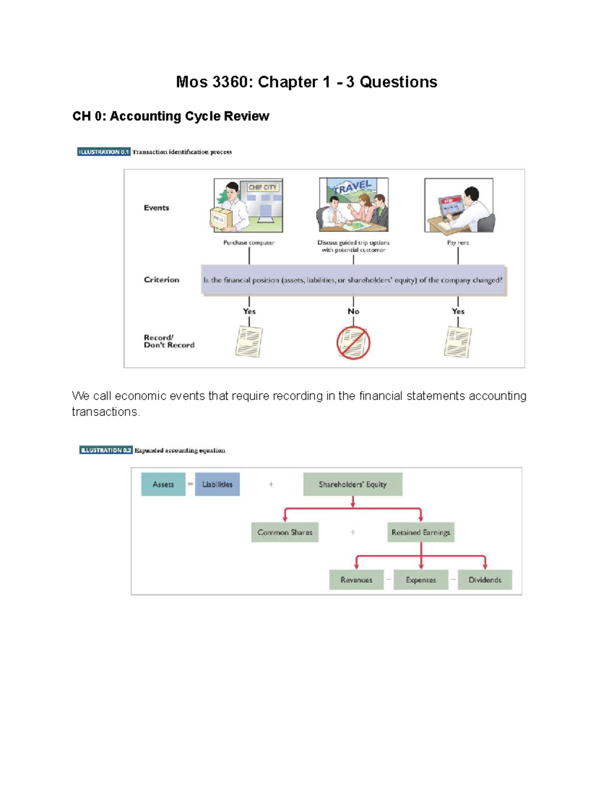 Mos 3360: Chapter 1 - Key Concepts & 3 Questions on Accounting Cycle ...