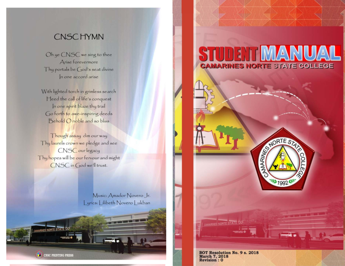 CNSC Student Manual: Essential Guide for Academic Success - Studocu
