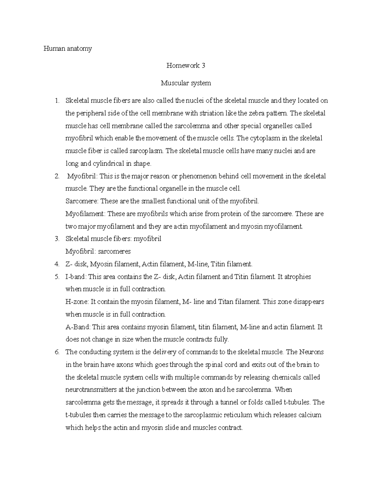 Homework turnin 3-1 - Human anatomy Homework 3 Muscular system Skeletal ...