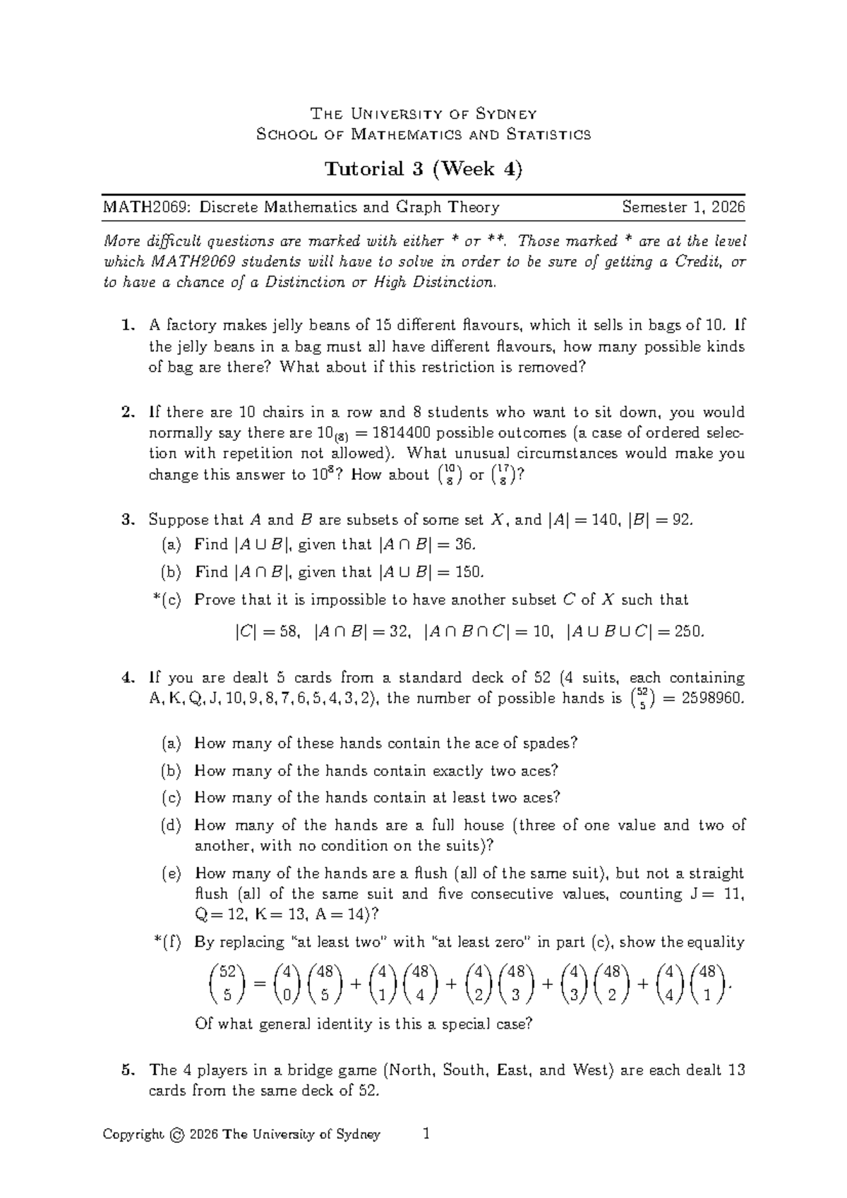 MATH2069 Tutorial 3: Discrete Math & Graph Theory Questions - Studocu
