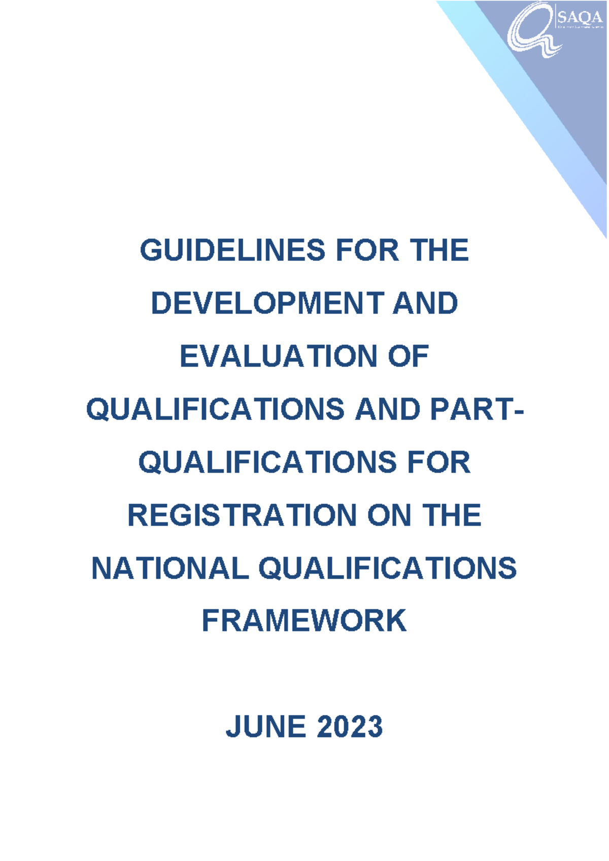 Guideline Document for Development of Quals signed 1 - GUIDELINES FOR ...