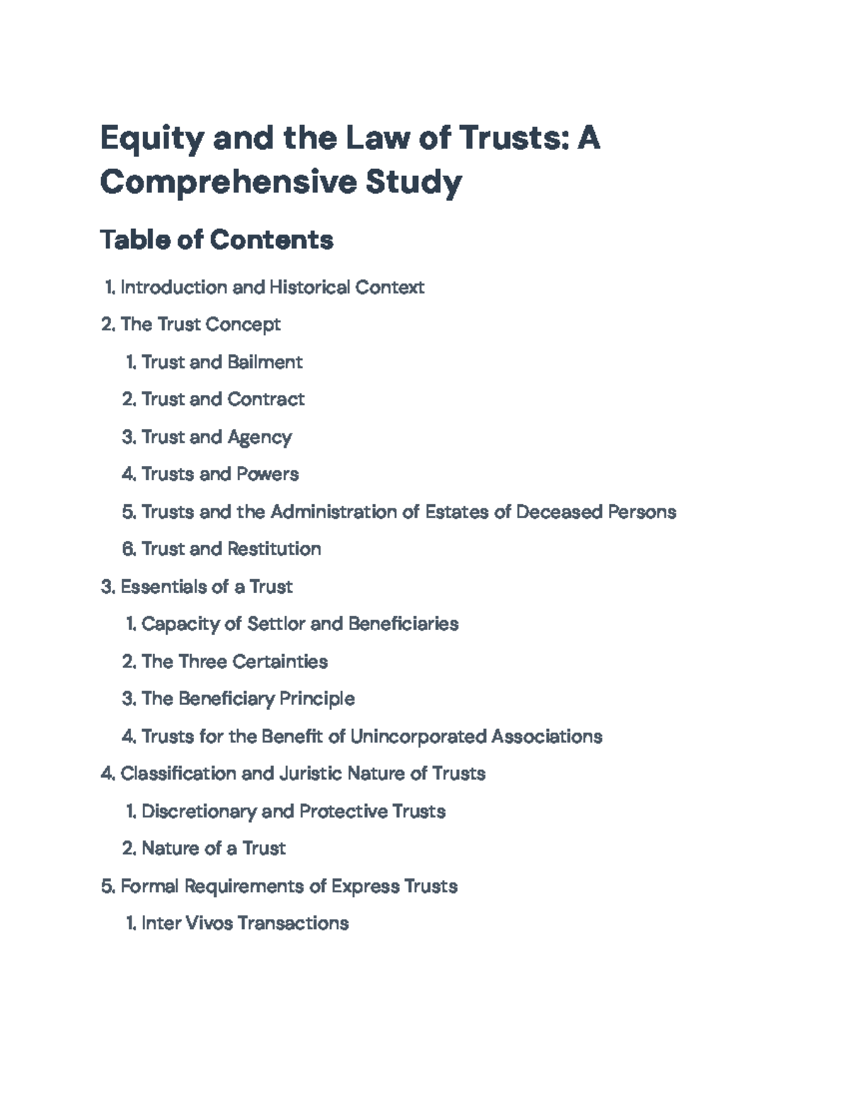 Equity and the Law of Trusts: A Comprehensive Study Guide (LAW101 ...