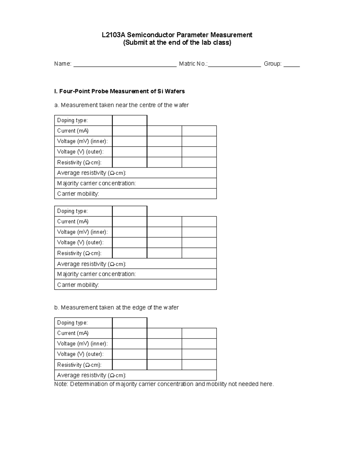 L2103A Log-Sheet - work - L2103A Semiconductor Parameter Measurement ...