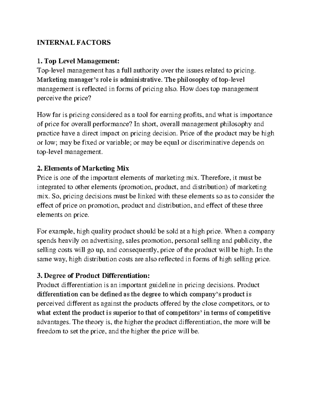 Null-41-63: Internal and External Factors in Pricing Strategies - Studocu