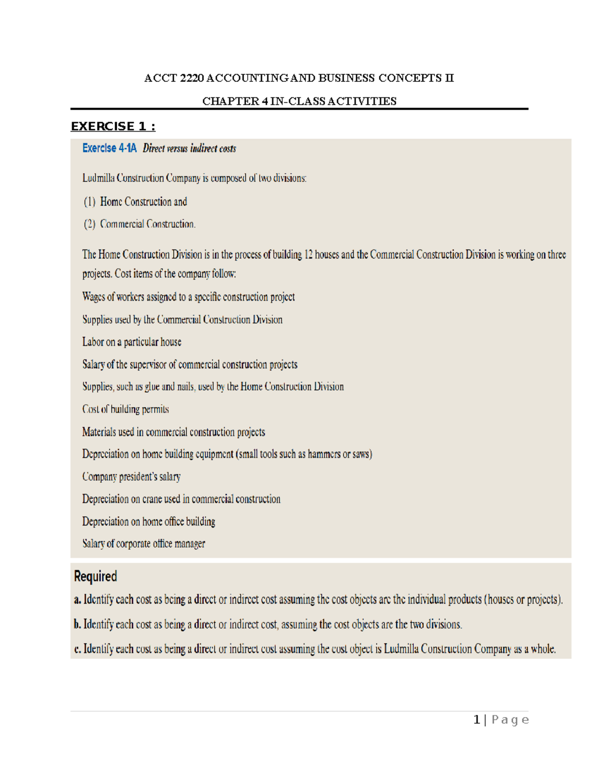 ACCT 202 CHAPTER 4 IN-CLASS ACTIVITIES SOLUTIONS - Studocu