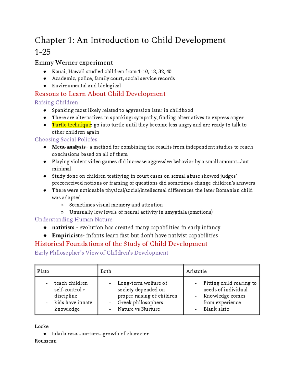 PSYCH 350 Chapter 1: Introduction to Child Development Notes - Studocu