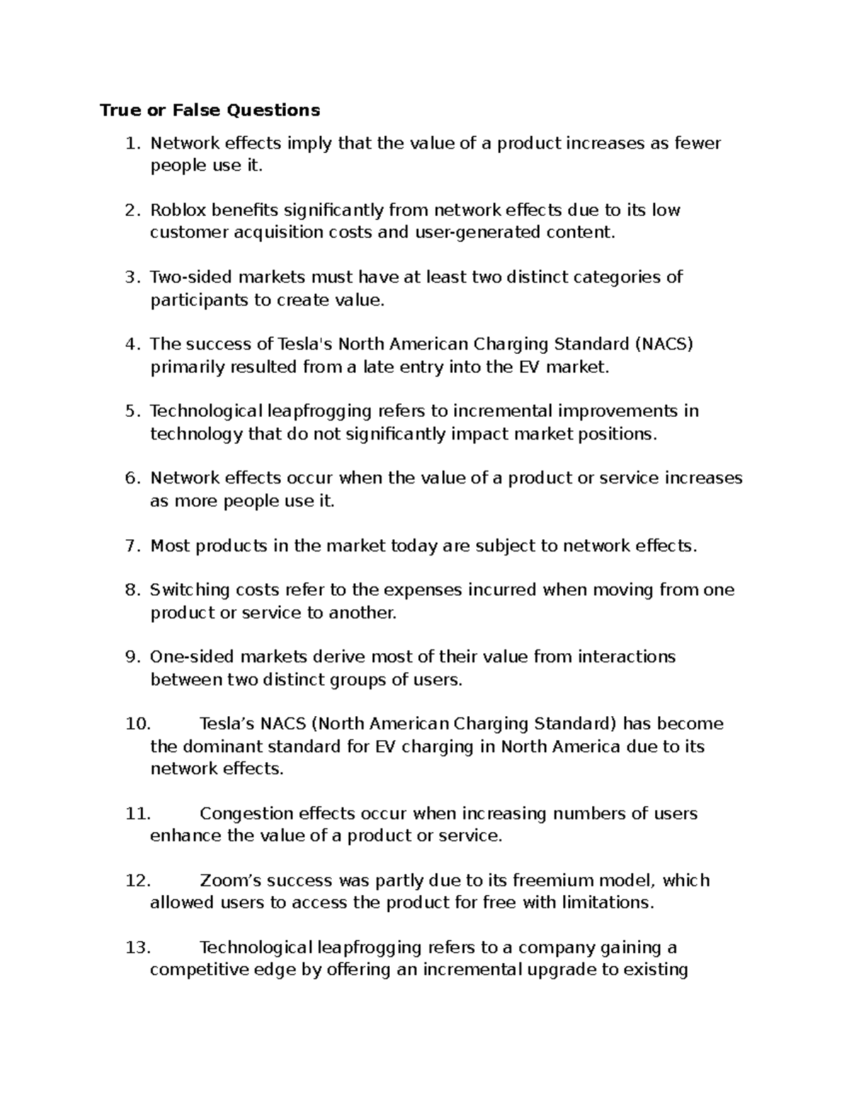 Study Quiz: True or False Questions for Chapter 10 (Course Code) - Studocu