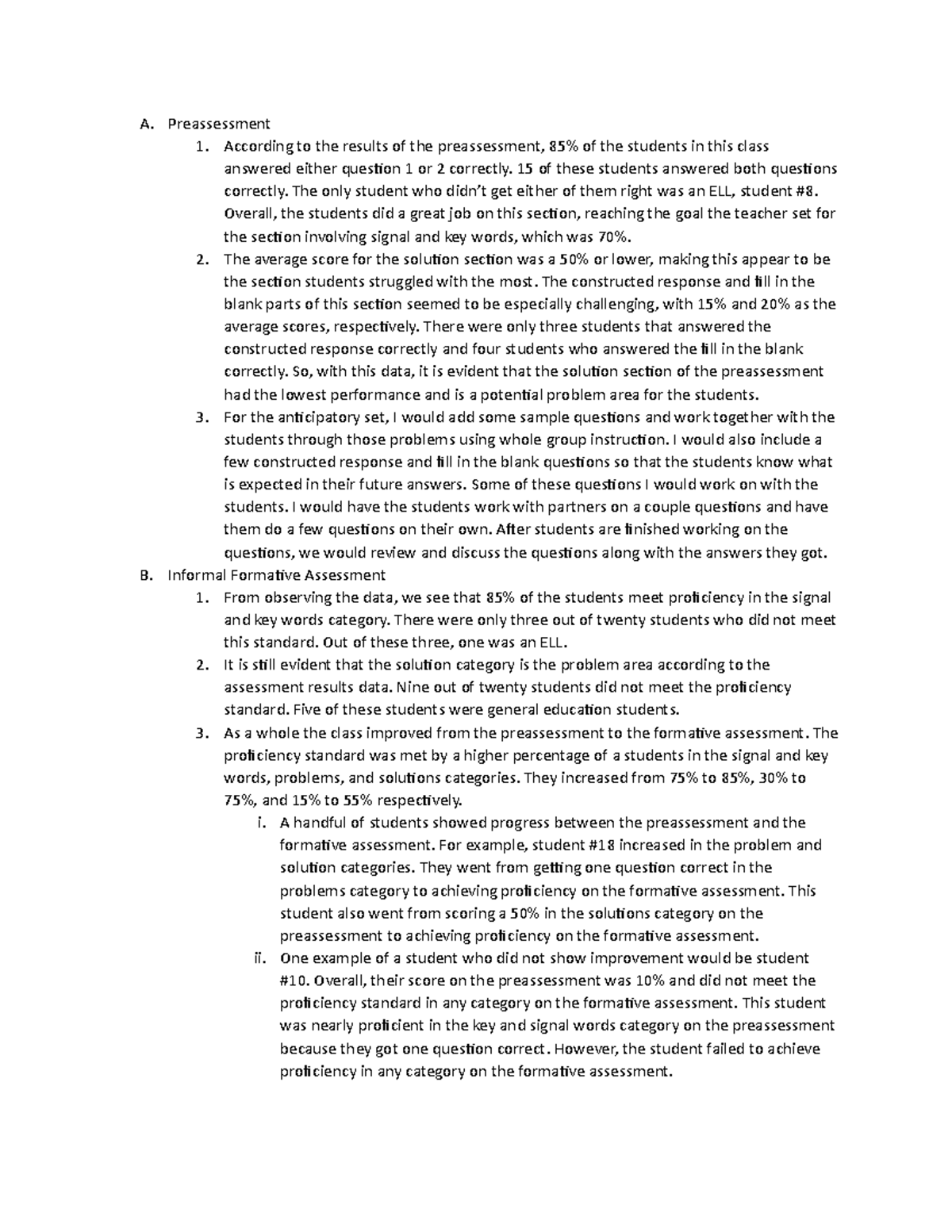 D093 Task 2 - D093 Task 2 - A. Preassessment 1. According to the ...